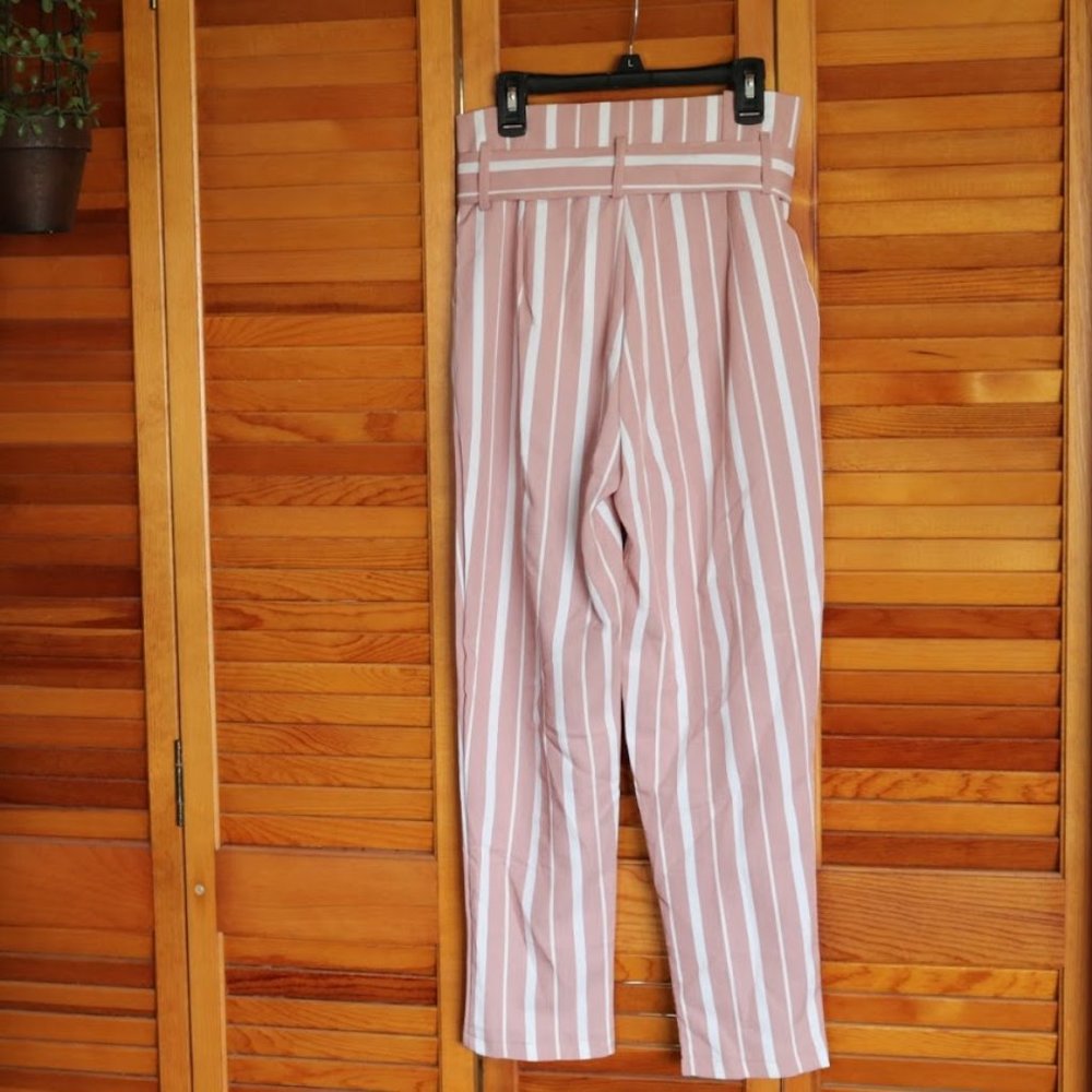 Impressions 'One And Only' Stripe Paperbag Ankle Pants NWOT! - Size S - Picture 9 of 16